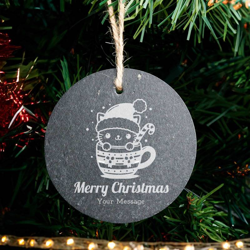 Personalised Christmas Slate Ornament 12x12cm