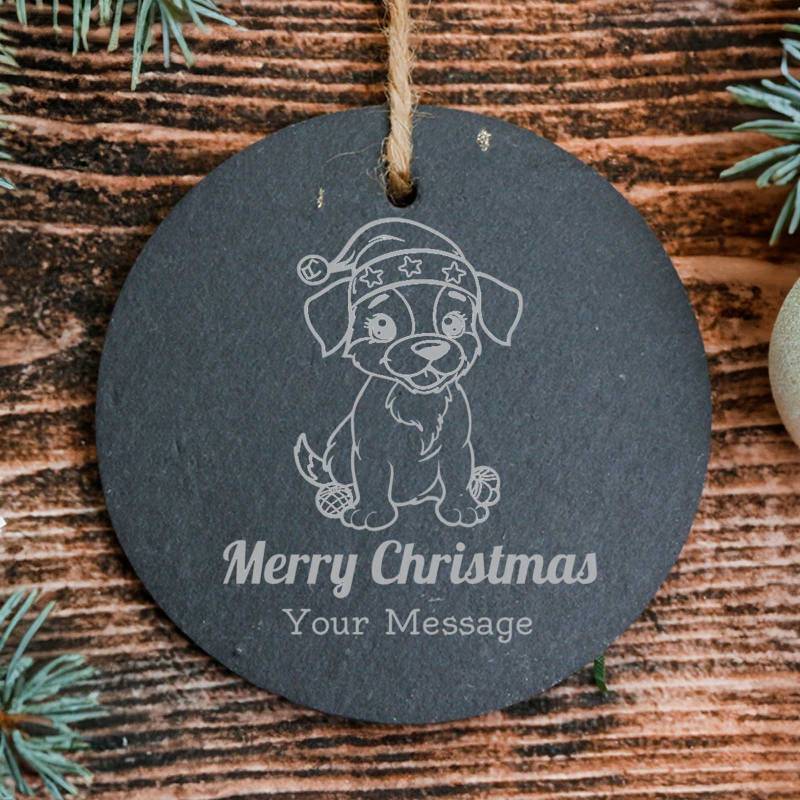 Personalised Christmas Slate Ornament 12x12cm