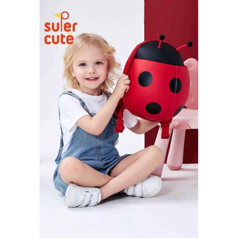 Supercute Ladybug Kids Backpack Red