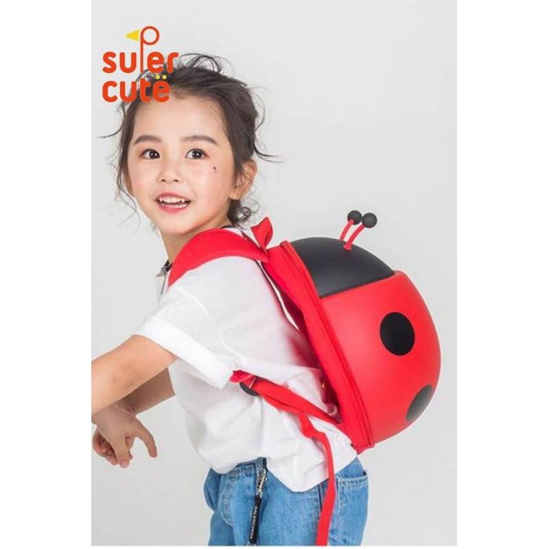 Supercute Ladybug Kids Backpack Red