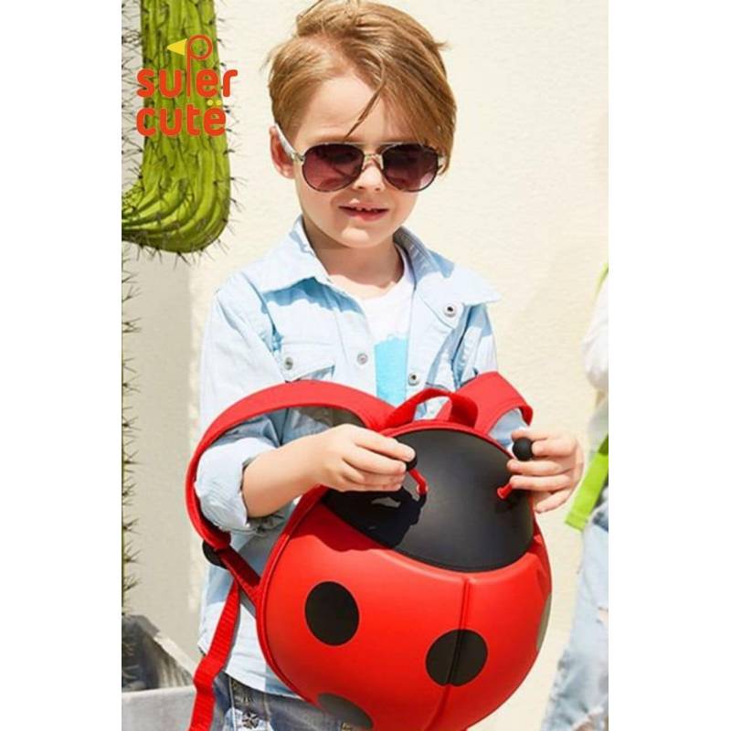 Supercute Ladybug Kids Backpack Red