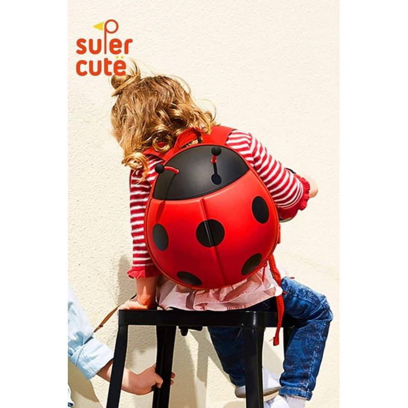 Supercute Ladybug Kids Backpack Red