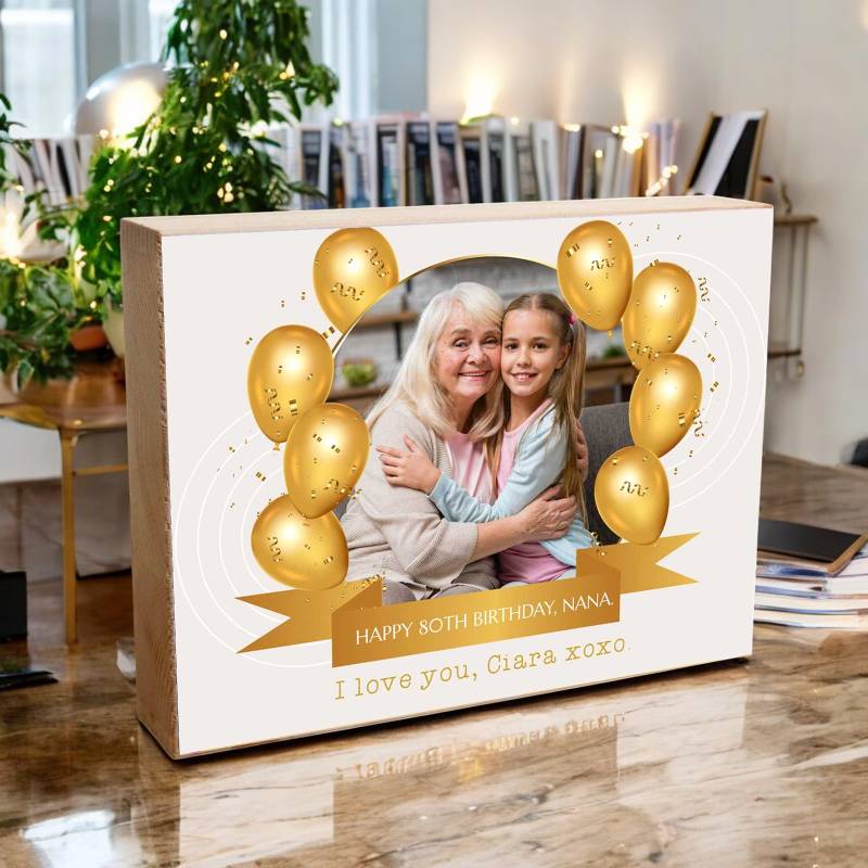 Happy Birthday - Wooden Photo Block