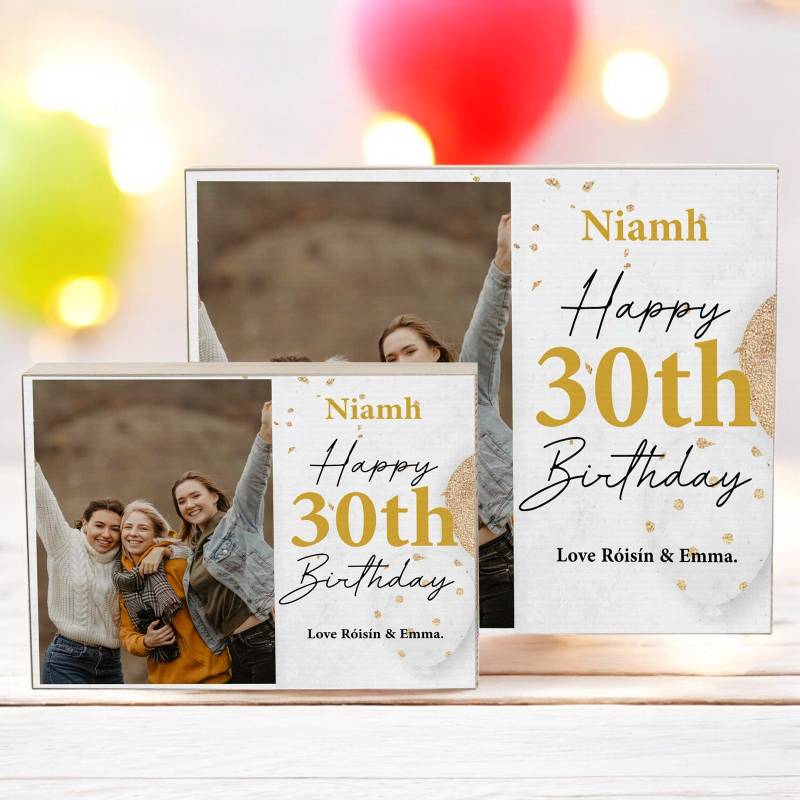 Happy Birthday - Wooden Photo Block