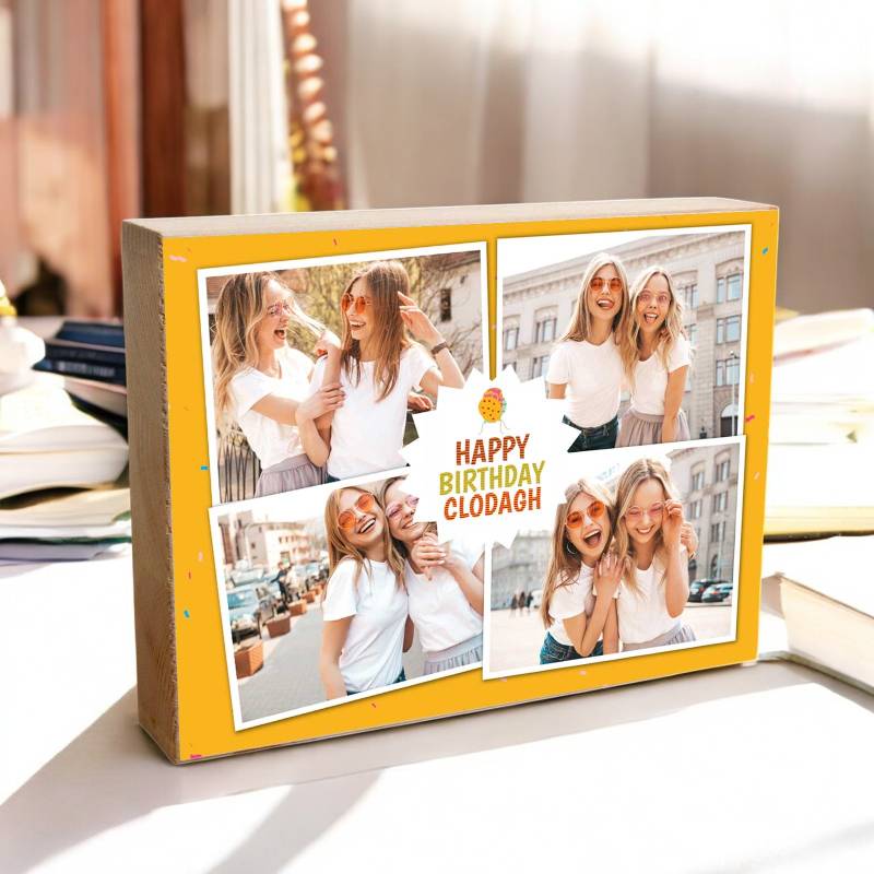 Happy Birthday - Wooden Photo Block