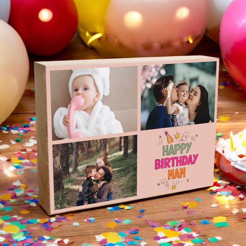 Happy Birthday - Wooden Photo Block