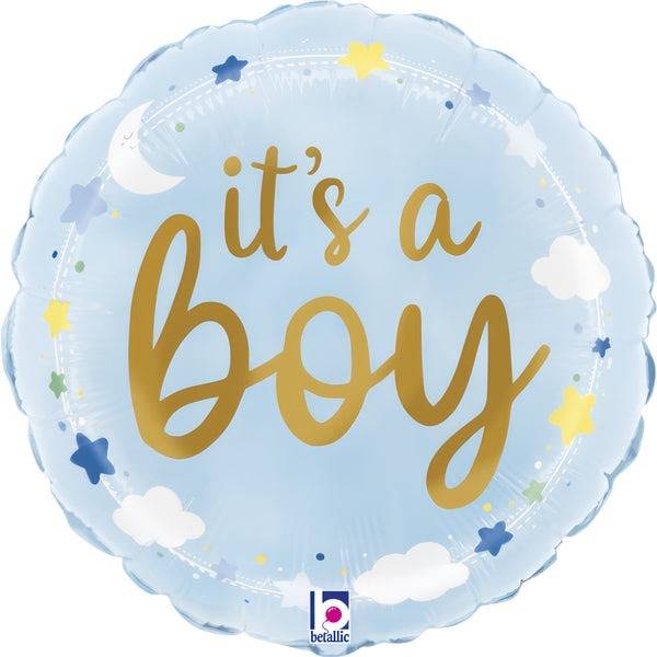 It's A Boy Stars & Clouds Balloon in a Box