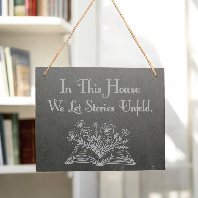 Book Lovers - Personalised Large Hanging Slate