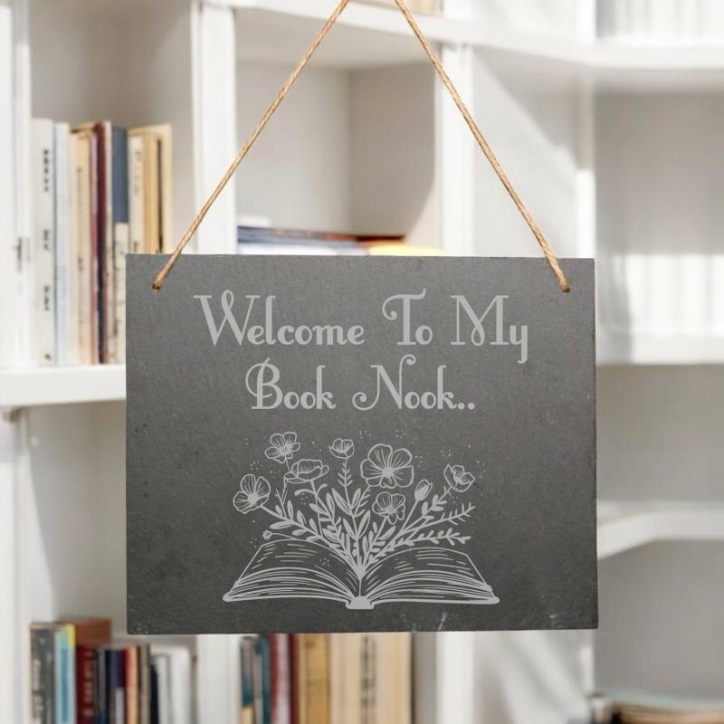 Book Lovers - Personalised Large Hanging Slate