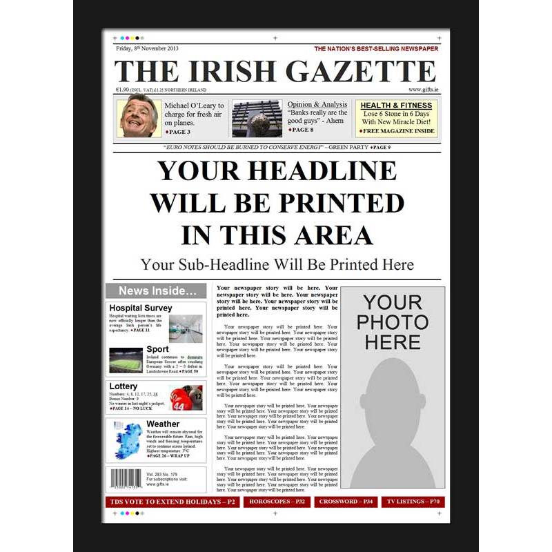 Write Your Own Newspaper Spoof