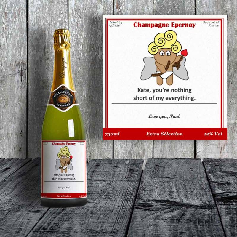 Romantic Quote Personalised Champagne