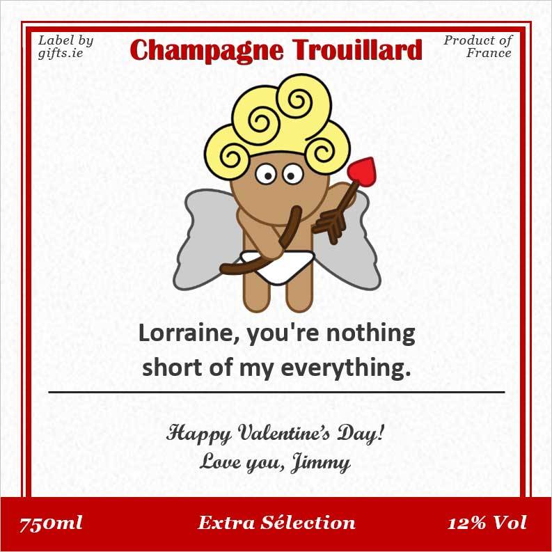 Romantic Quote Personalised Champagne