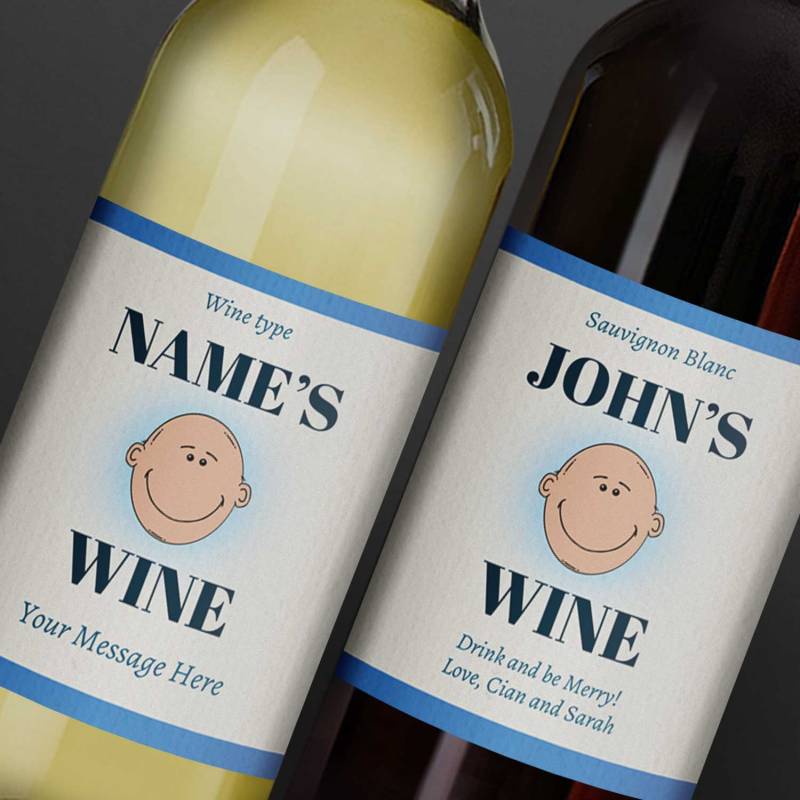 Male Caricature Personalised Wine