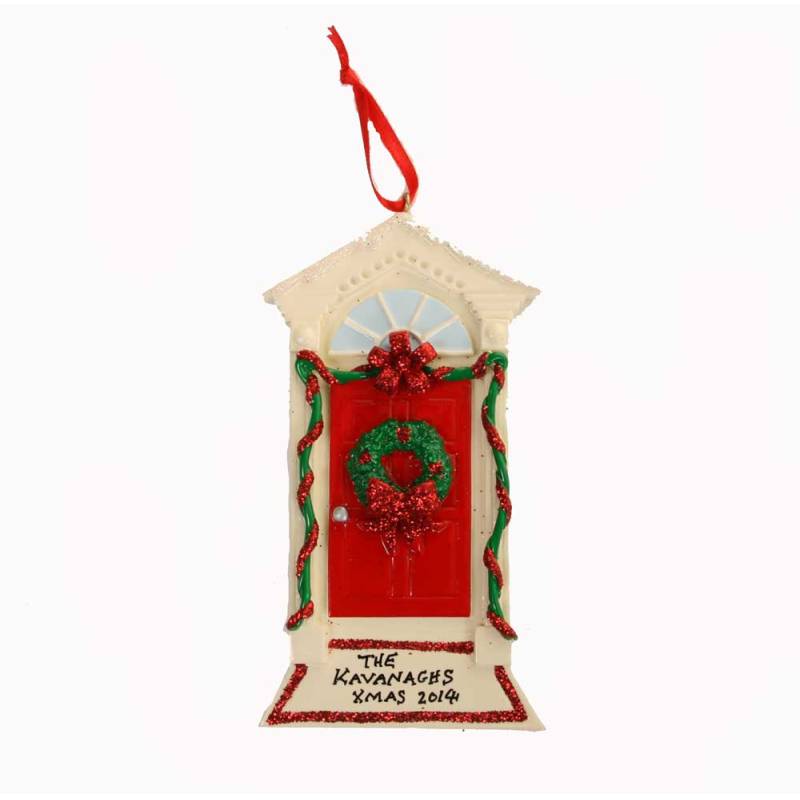 Personalised Christmas Ornament - Red Bow Door