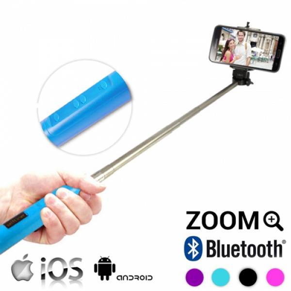 Bluetooth Black Selfie Stick with Zoom