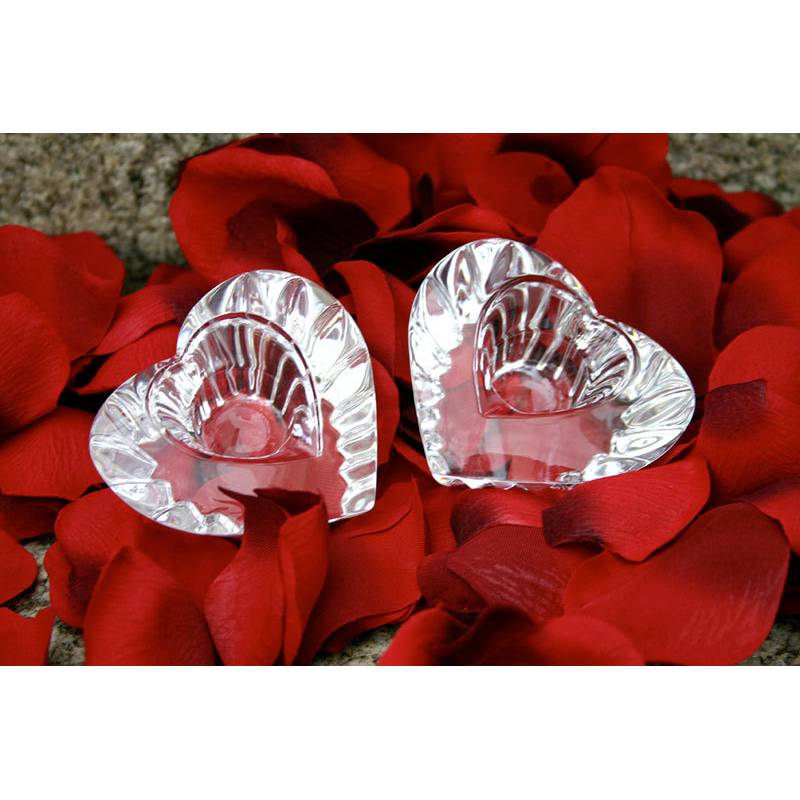 Heart Candleholder Pair from Tipperary Crystal