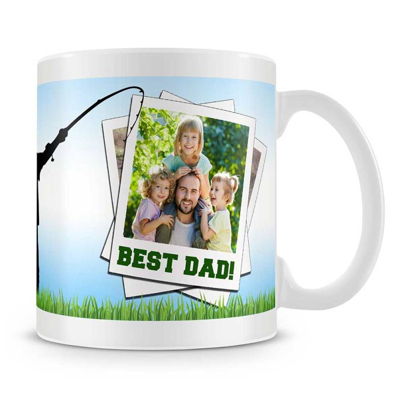 Fisherman Best Dad Personalised Photo Mug