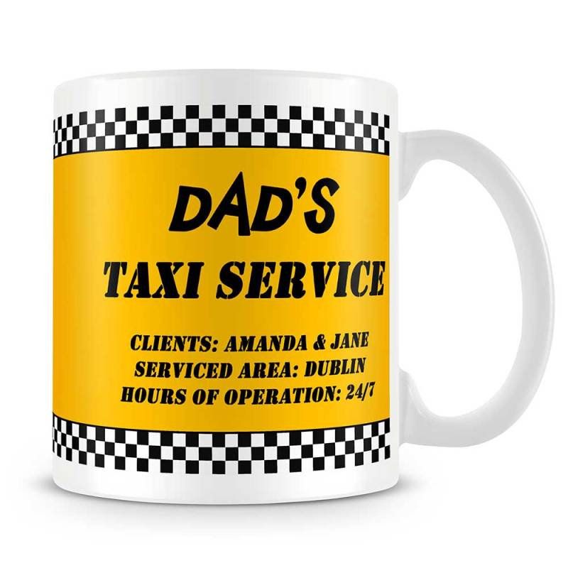 Dad's Taxi Service Personalised Photo Mug