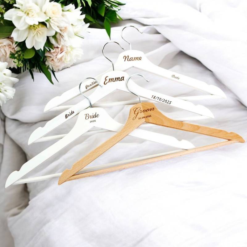 Bridal Party Personalised Wooden Hangers