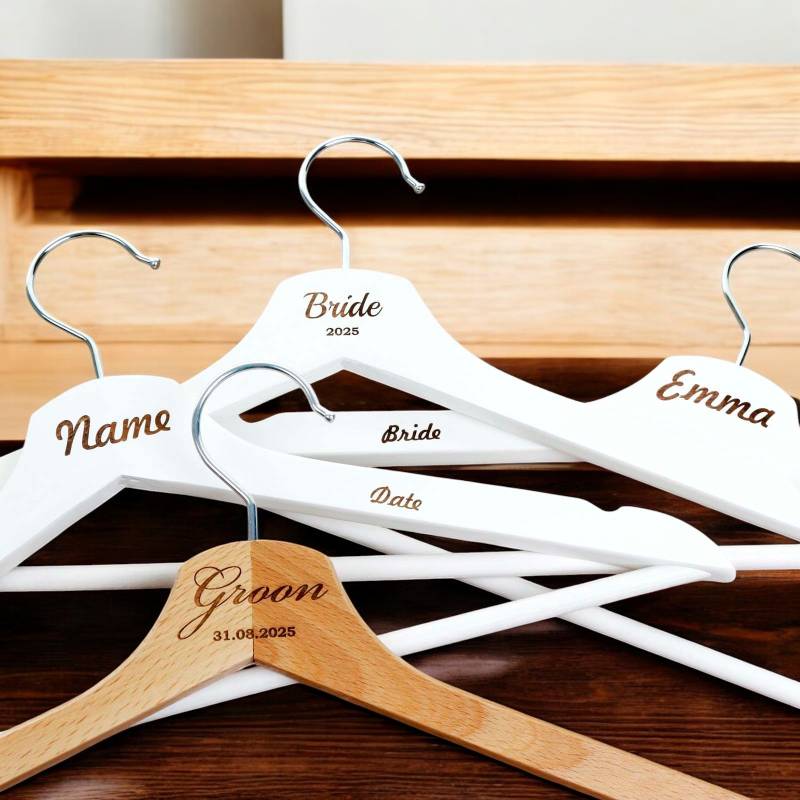 Bridal Party Personalised Wooden Hangers