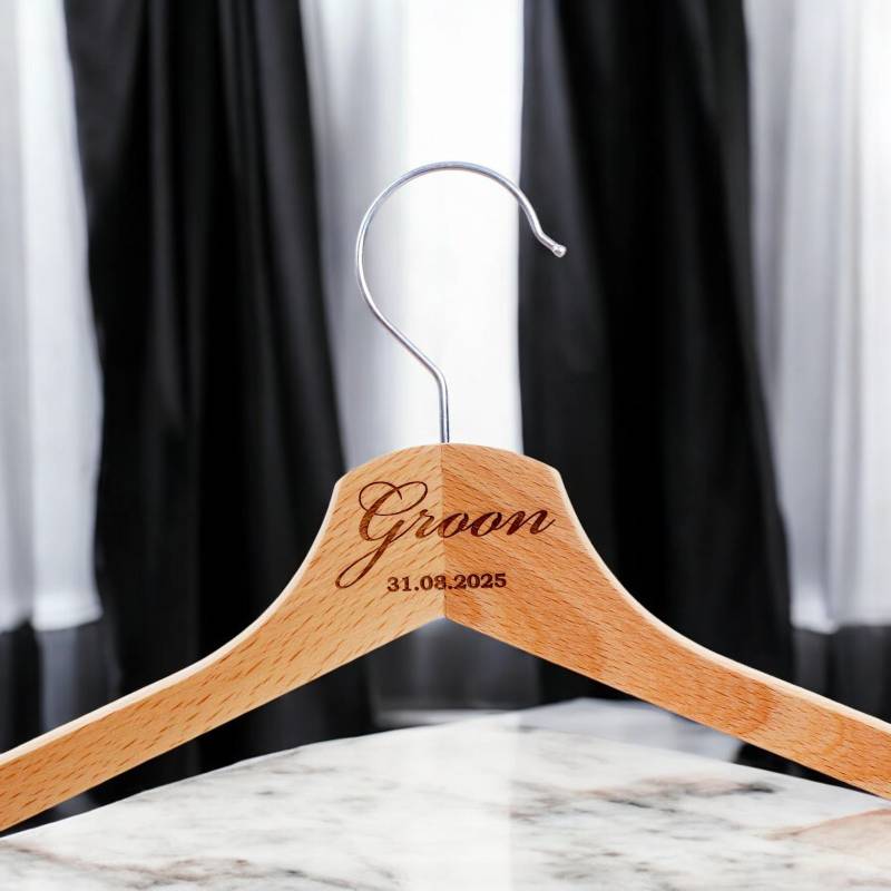 Groom's Party Personalised Wooden Hangers