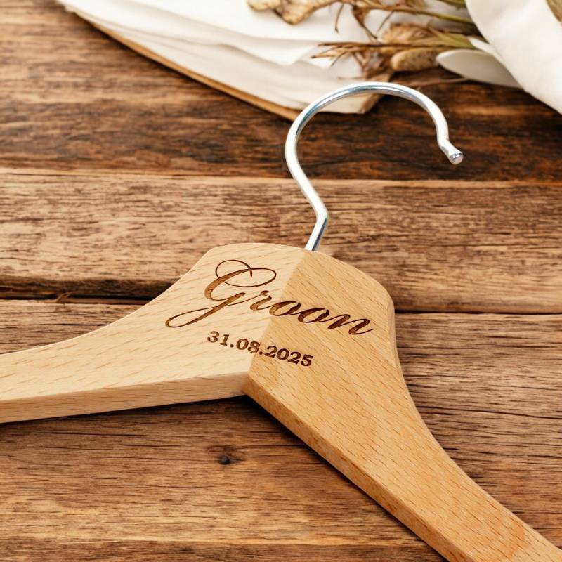 Groom's Party Personalised Wooden Hangers