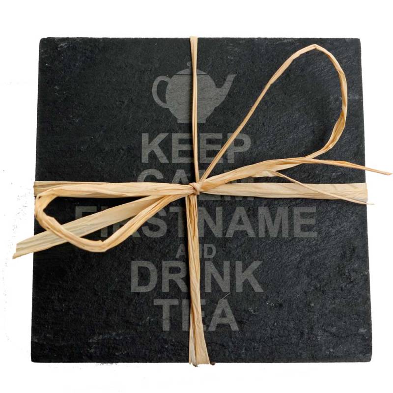 Slate Coasters - Keep Calm (Set of 4)