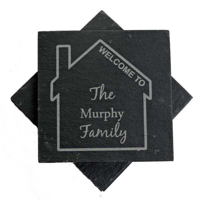 Slate Coasters - Family (Set of 4)