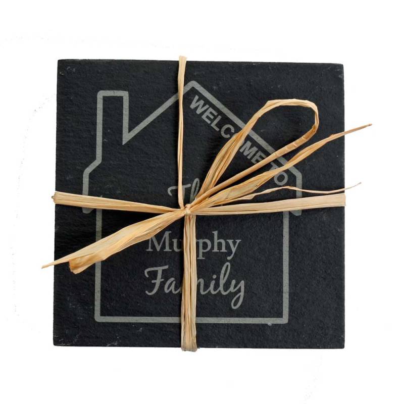 Slate Coasters - Family (Set of 4)