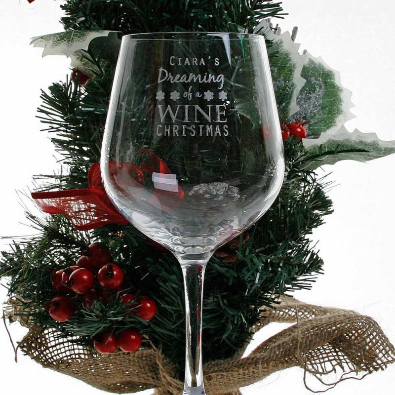 I'm Dreaming of a Wine Christmas - Personalised Glass