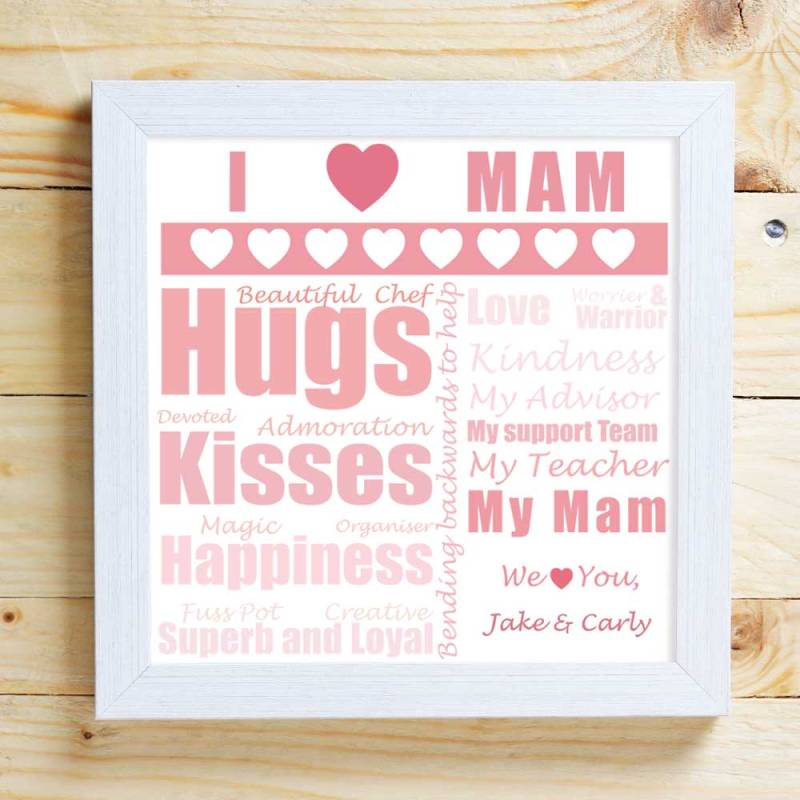 I Love Mam Personalised Box Frame