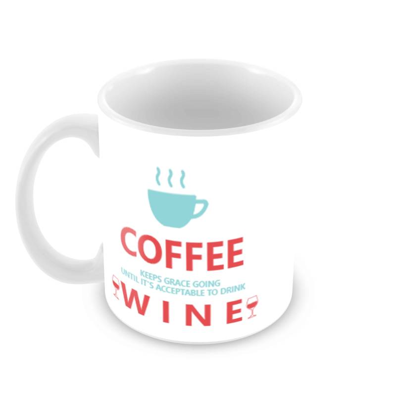 Coffee Until It's Acceptable For Wine Personalised Mug