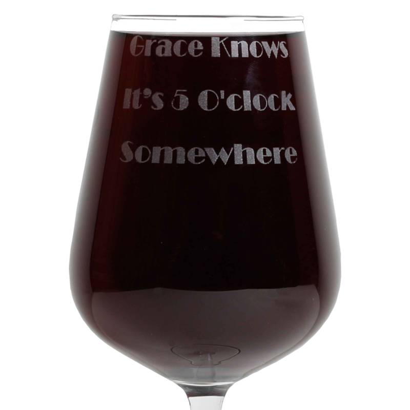 5 O'Clock Somewhere Personalised Wine Glass