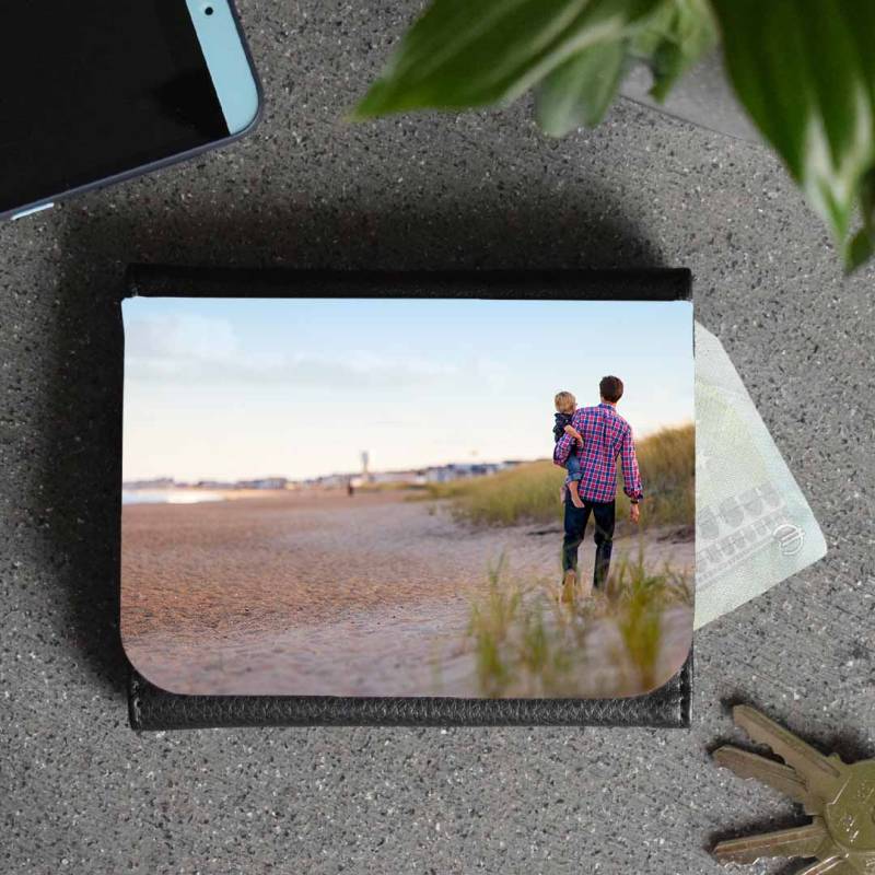 Any Photo Leather Wallet - Black