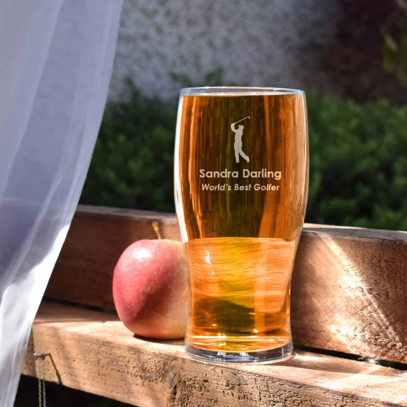 Golfer - Personalised Pint Glass