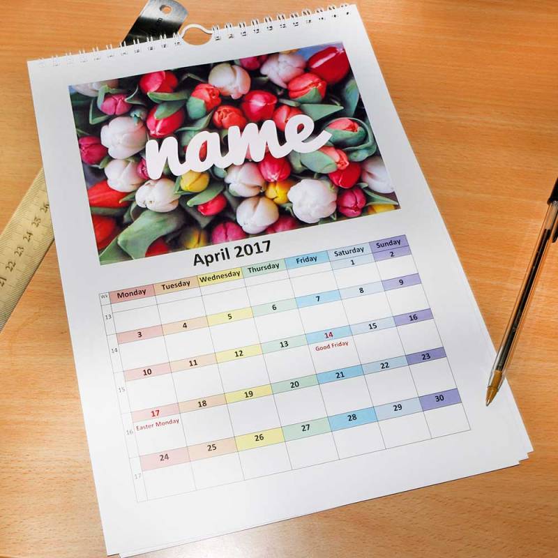 A4 Personalised Photo Calendar - START ANY MONTH