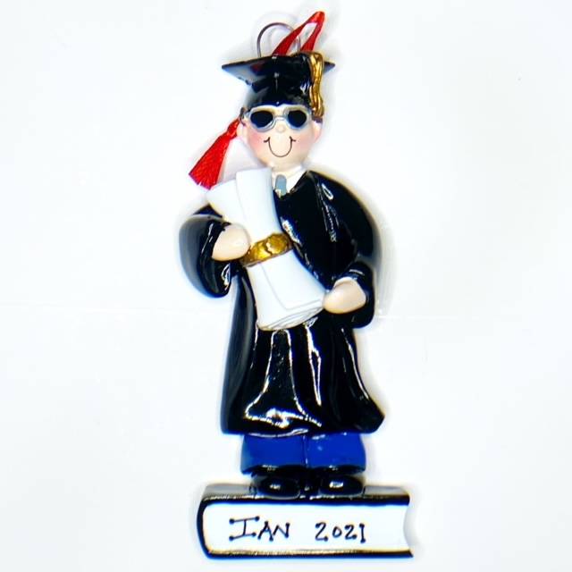 Personalised Ornament - Graduate Boy- Brown Hair