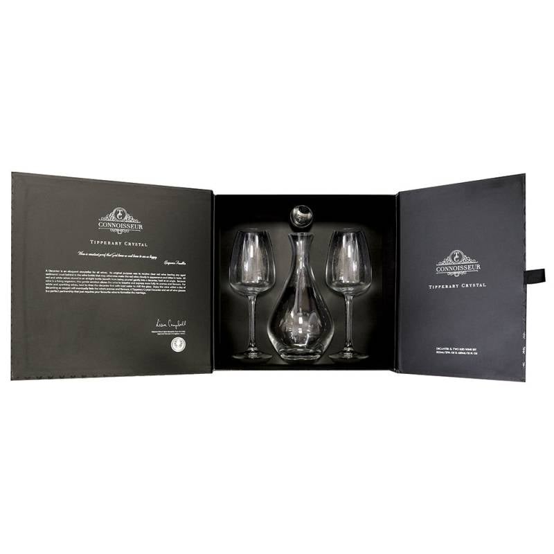 Connoisseur Decanter & Two Red Wine Gift Box Set from Tipperary Crystal