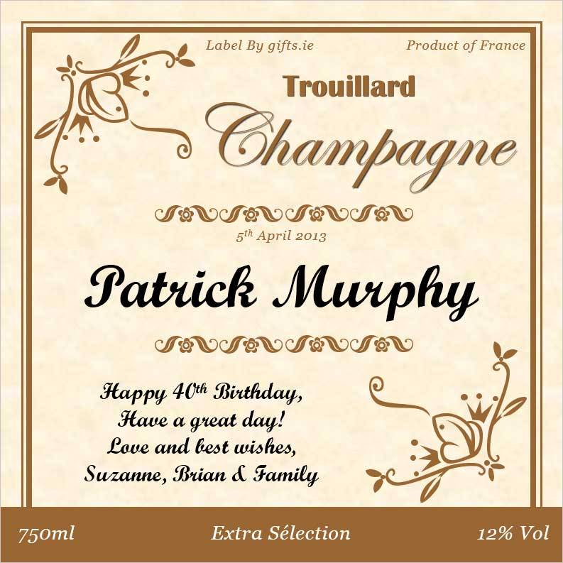 Any Name Any Message Personalised Champagne