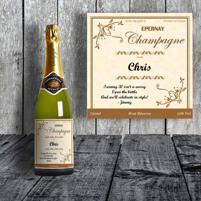 Any Name Any Message Personalised Champagne