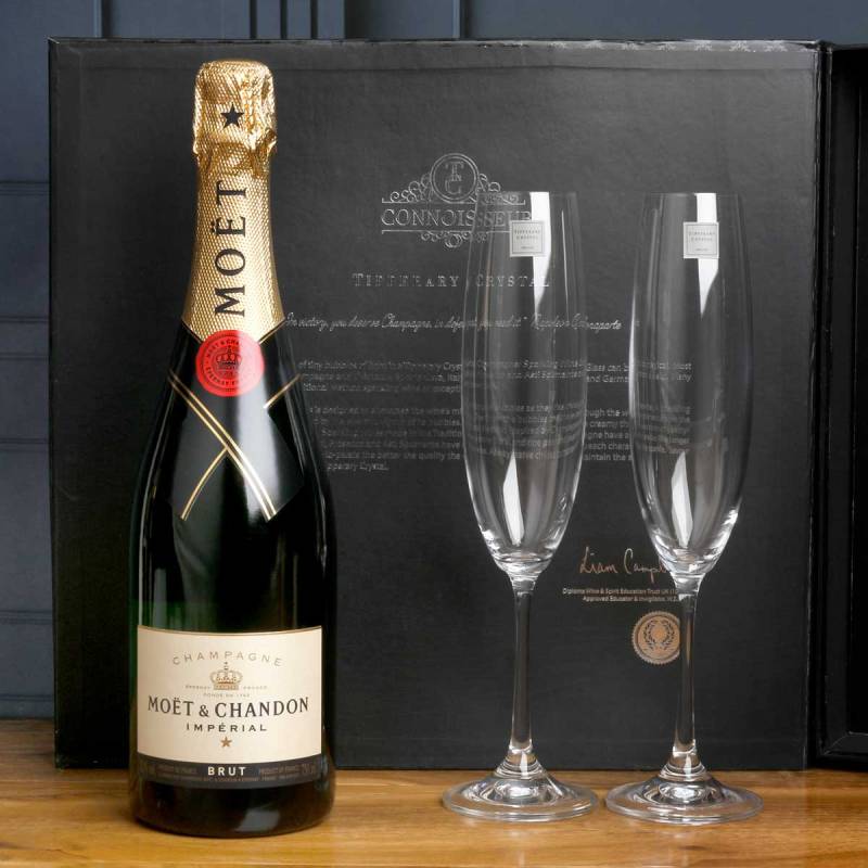 Moet & Chandon Champagne in Crystal Flute Gift Box