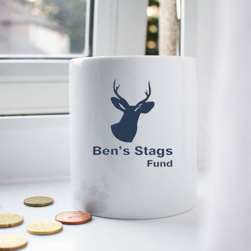 Stags Night Fund Personalised Money Jar