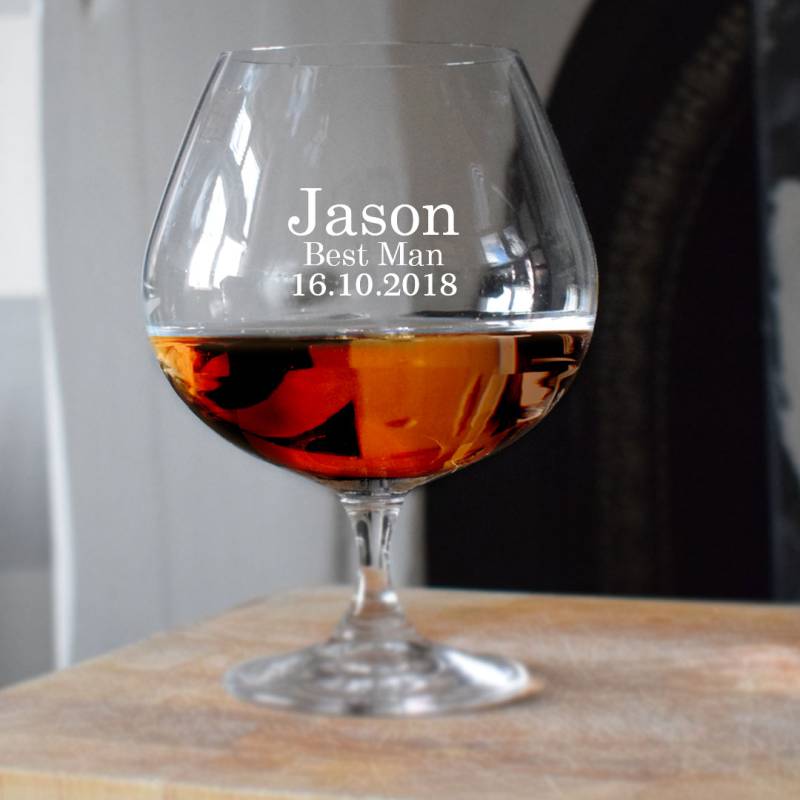 Wedding any Message - Personalised Brandy Glass