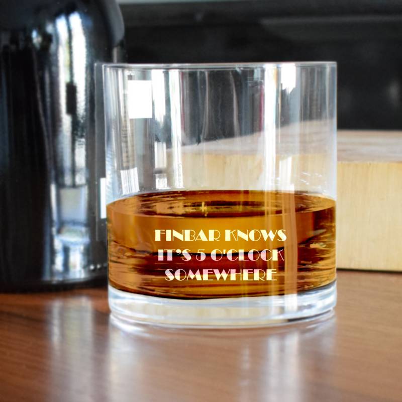 5 O'Clock Somewhere Personalised Whiskey Glass