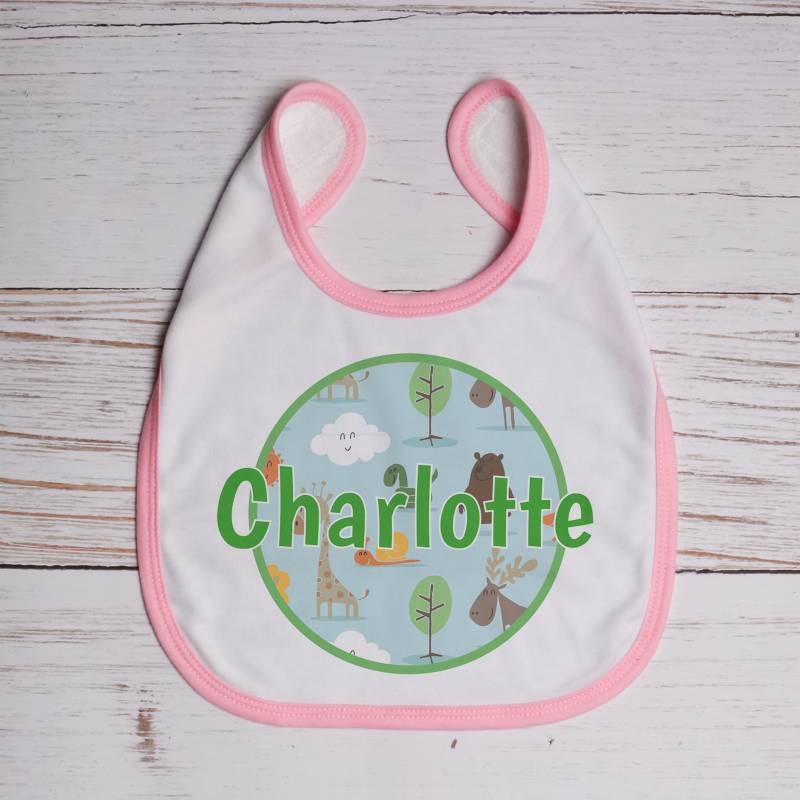 Personalised Animals Baby Bib