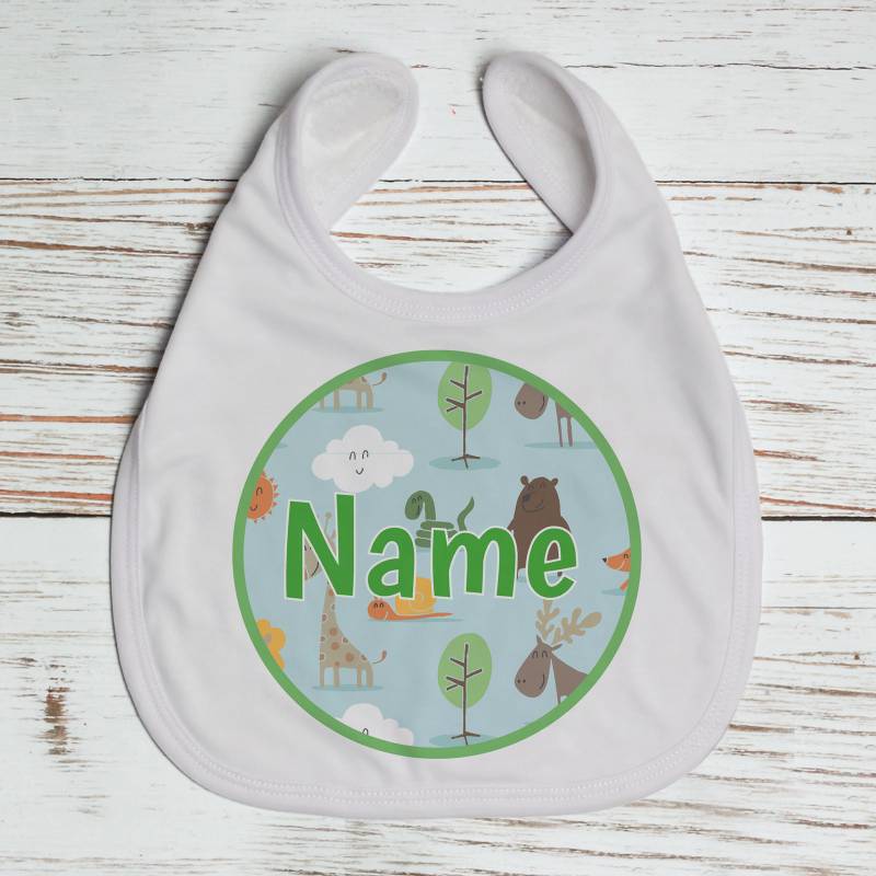 Personalised Animals Baby Bib