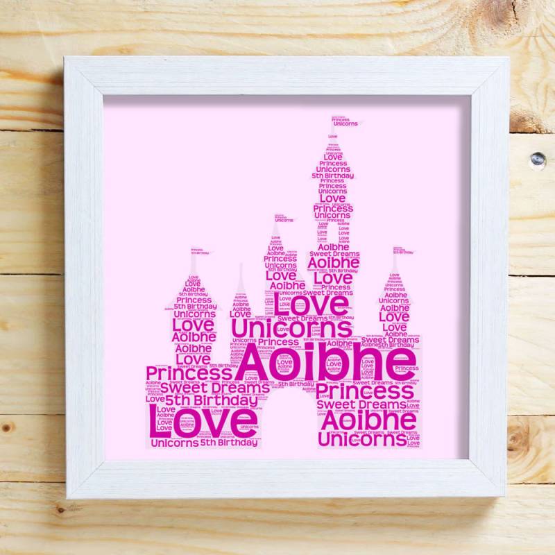 Princess Castle Word Cloud Box Frame