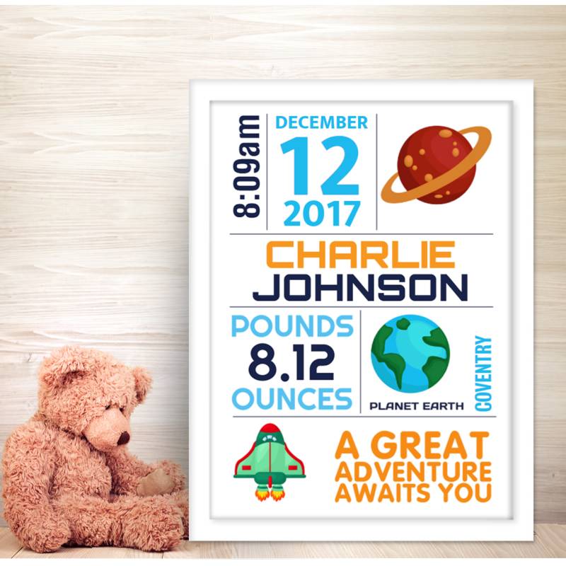 Adventure Baby Personalised Poster