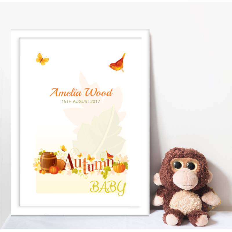 Autumn Baby Baby Personalised Poster