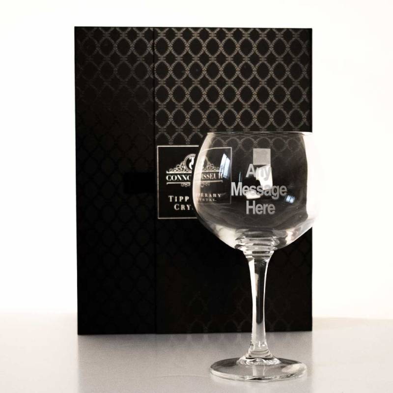 Any Message Personalised Set of Two Tipperary Crystal Gin Glass